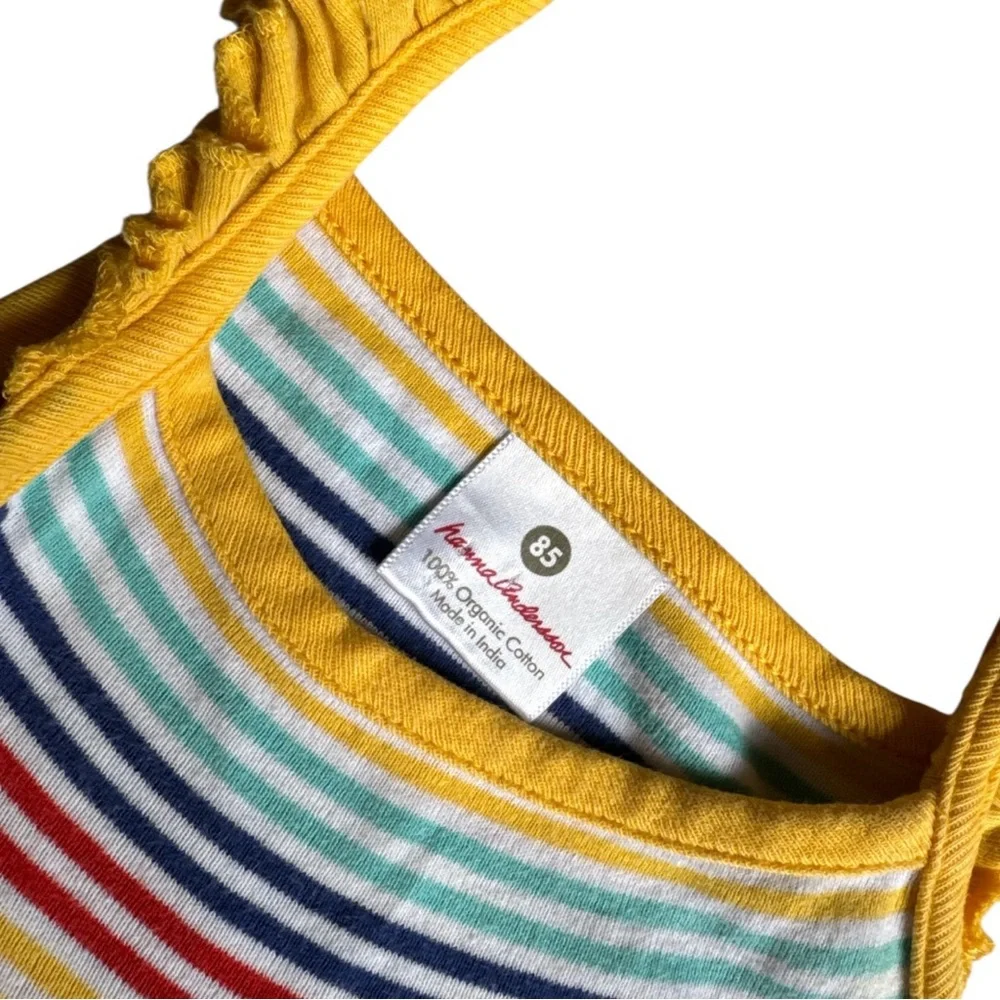 Hanna Andersson Multicolor Striped Dress and Diaper Cover Set Girls size 2